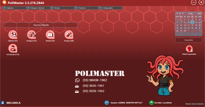 Tela do sistema PoliMaster