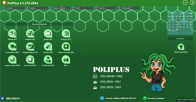 Tela do sistema PoliPlus